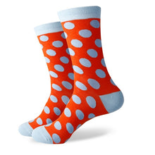 Men's Polka dotted combed cotton dress socks.  Variety of colors!